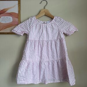 Baby Gap Girls' Pink Striped Tiered Casual Dress